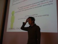 Tuck Leong giving his talk at the Center for Digital Urban Living